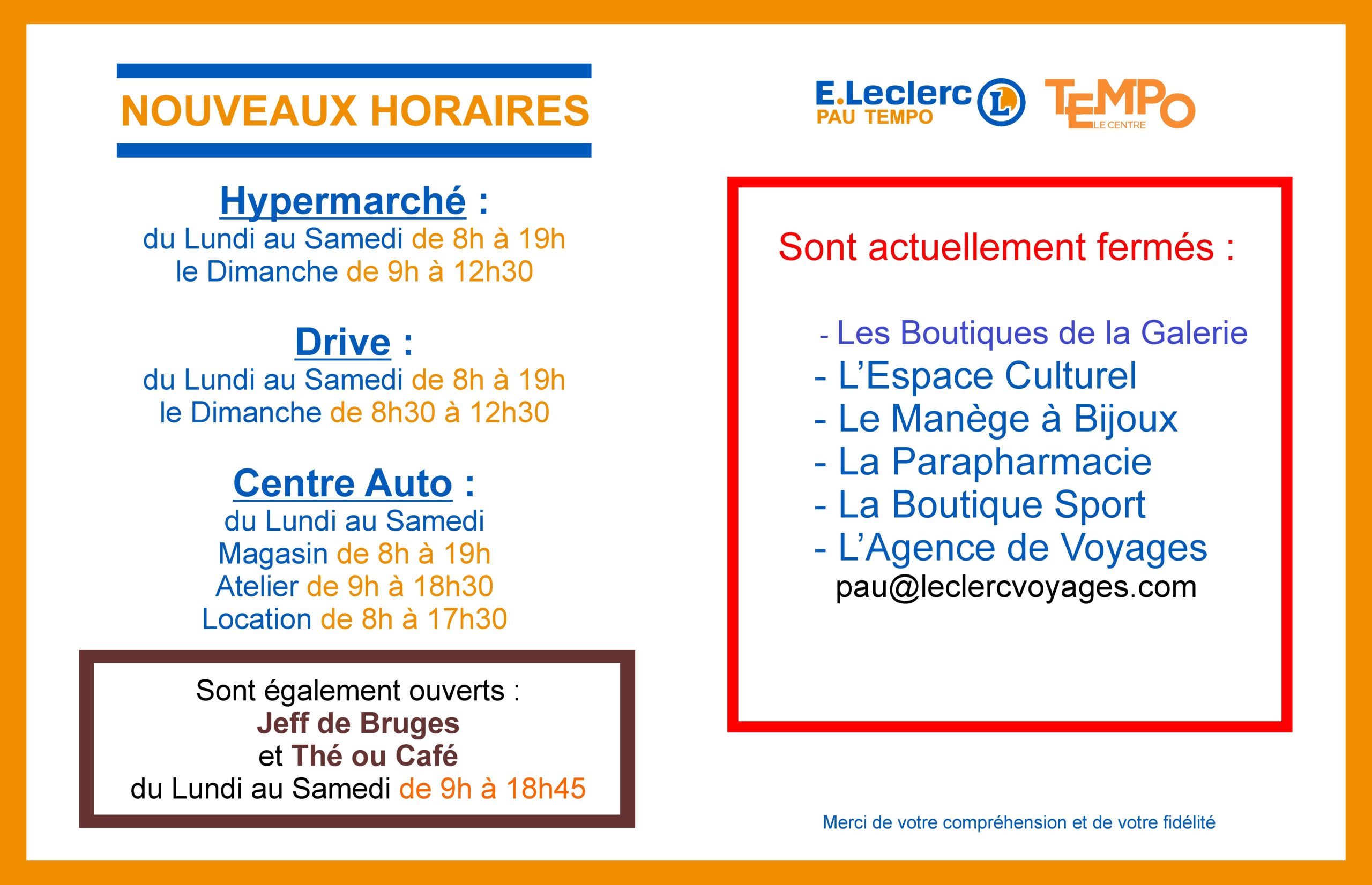 horaire leclerc voyage perpignan